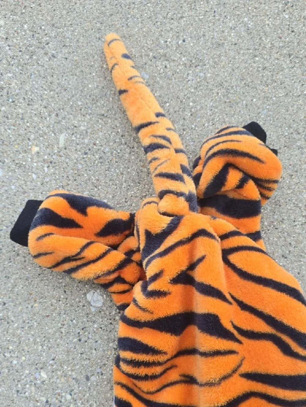 Tiger-Print Plush Dog Costume Jacket - Orange & Black